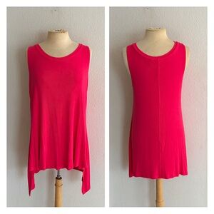 LOGO hot pink ribbed tank